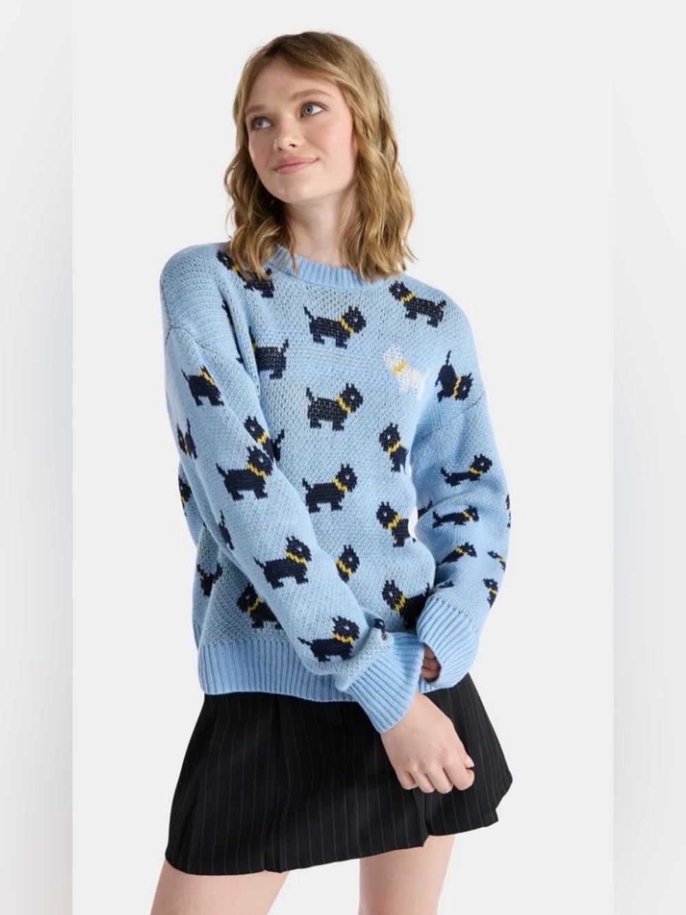 No Boundaries Netflix Stranger Things Scottie Dog Medium Sweater NWT